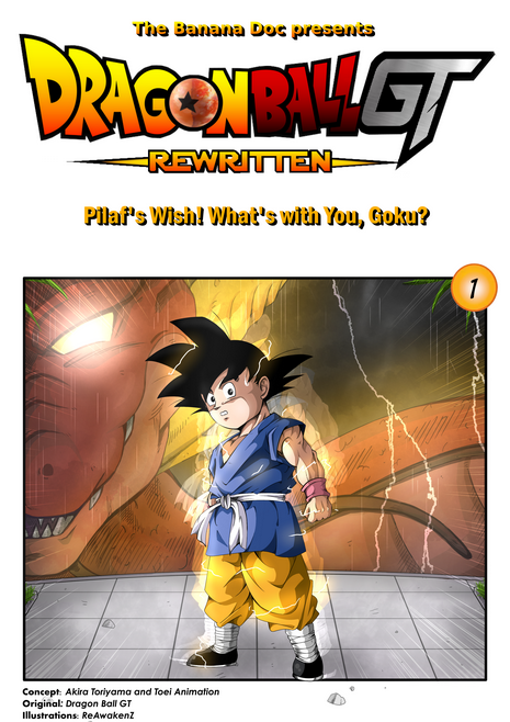 The cover of Chapter 1: Son Goku gets rejuvenated by the Ultimate Shenron